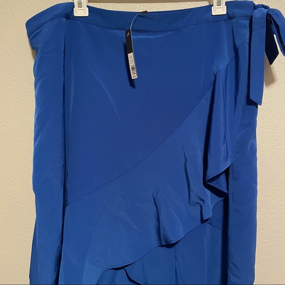 ❌SOLD❌NWTs The Limited Ruffle Front High Low Skirt Ocean Blue Cobalt Size 16 - Picture 11 of 11